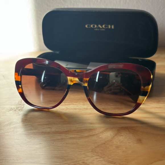 Coach Accessories - Coach Tortoise Brown and Gold Sunglasses, Coach Cat Eye Sunglasses Case Included